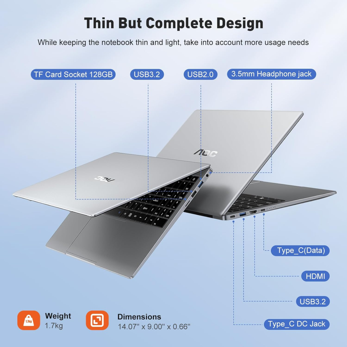 Laptop Computer with N97 Processor(Up to 3.6Ghz) 16GB RAM 512GB SSD Laptop, 15.6 Inch FHD Screen Gaming Laptops Windows 11 Laptop Computer, Light&Thin, Metal Shell, Webcam, Type-C, USB3.2, Grey - Image 4
