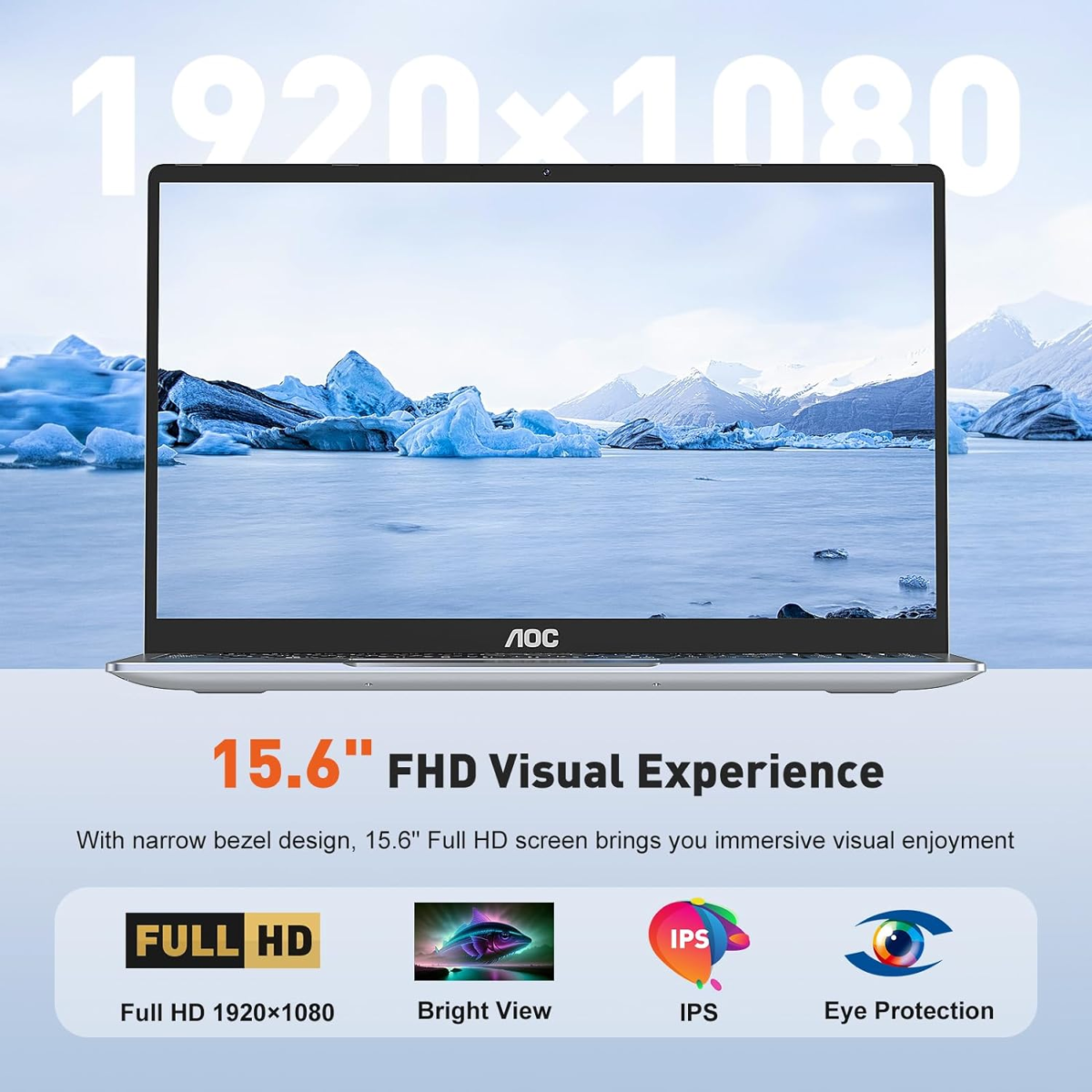 Laptop Computer with N97 Processor(Up to 3.6Ghz) 16GB RAM 512GB SSD Laptop, 15.6 Inch FHD Screen Gaming Laptops Windows 11 Laptop Computer, Light&Thin, Metal Shell, Webcam, Type-C, USB3.2, Grey - Image 5